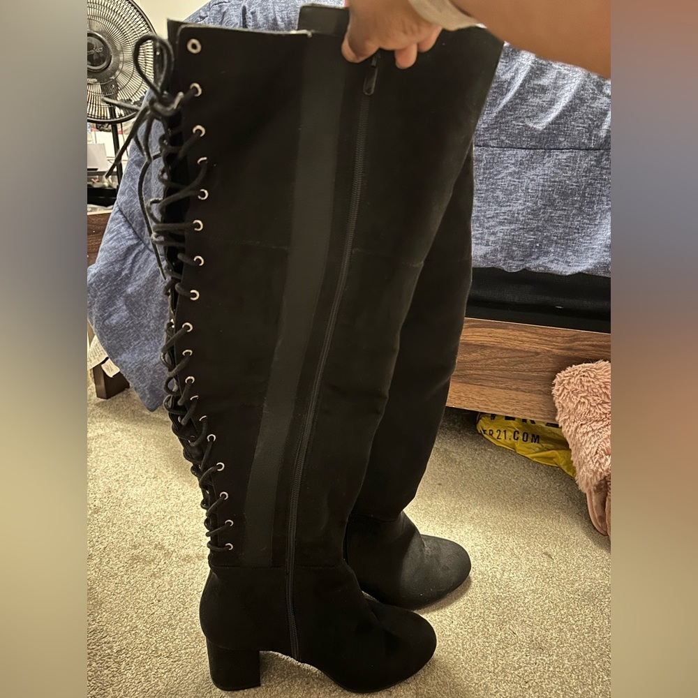 torrid Black Lace-Up Over-the-Knee Boots